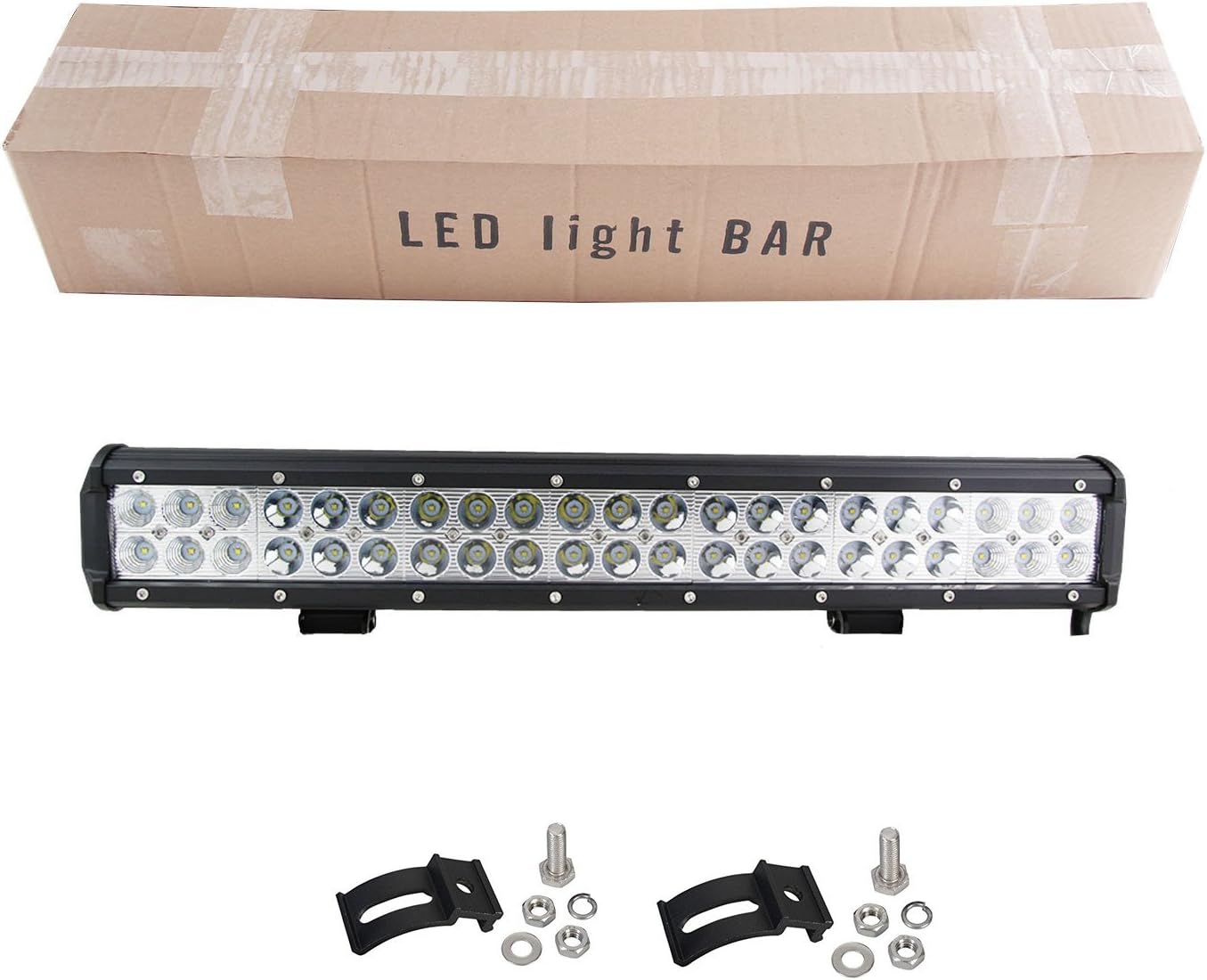 Senlips 126W 20inch Cree Bar Waterproof Spot&Flood Combo Off Road ATV Jeep Jetta Mk4 Truck Led Lights Driving Lamp with Mounting Bracket for Car Vehicle Accessories: Automotive