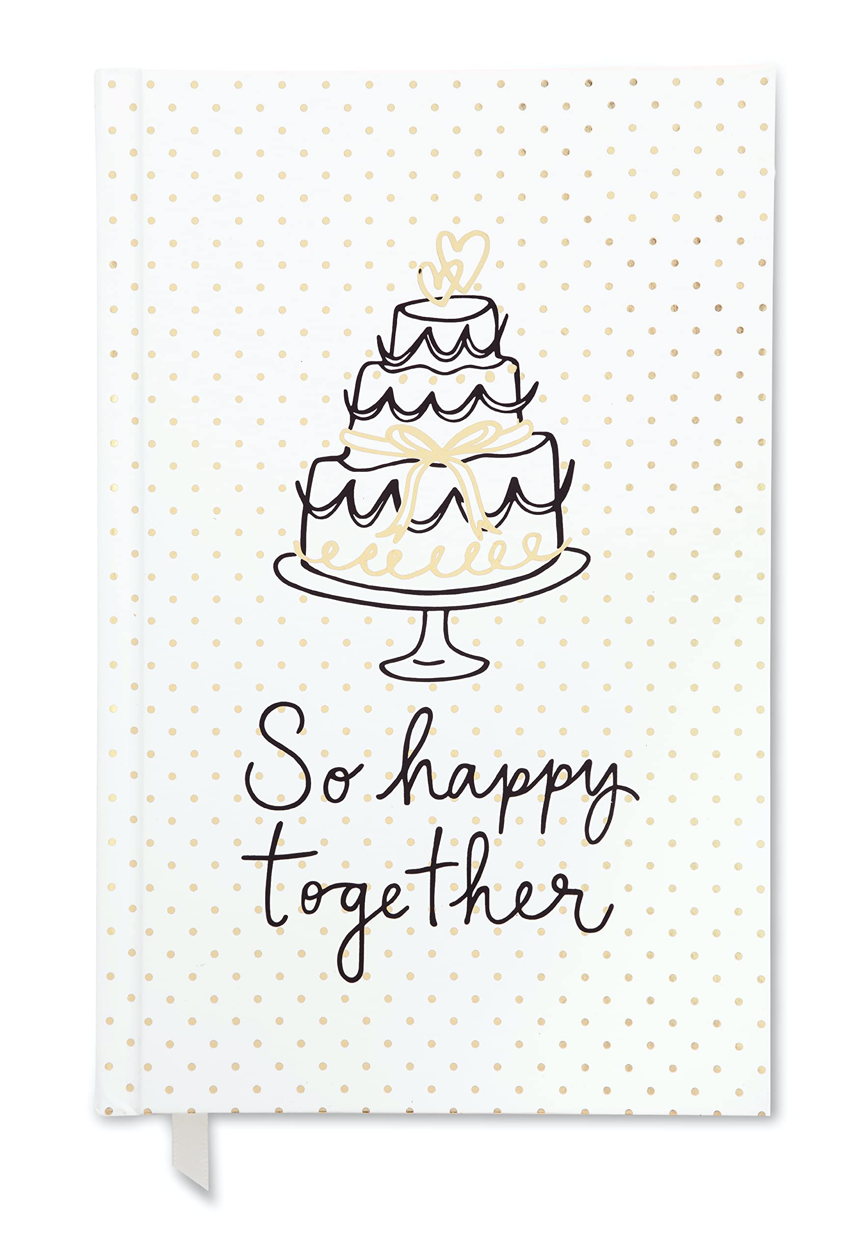 Kate Spade New York Bridal Journal Notebook, 8.25" x 5.25" Hardcover Journal with 200 Lined Pages, So Happy Together (Gold Dots)
