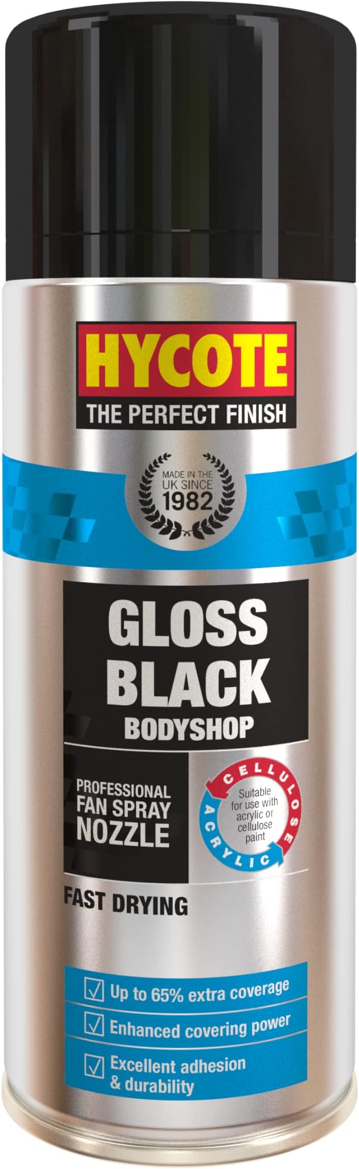 Hycote Bodyshop Gloss Black Aerosol Car Spray Paint 400ml Fast Drying