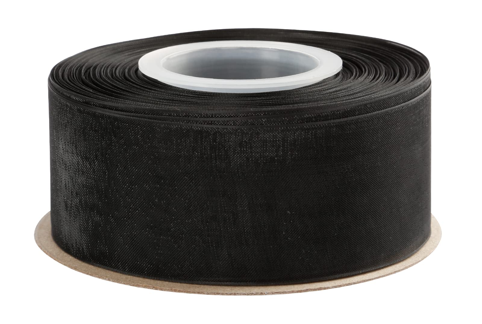 Joycrosso 38mm Black Shimmer Sheer Organza Ribbon Sheer Chiffon Ribbon 45 Meters-Roll Multiple Colors Available for Gift Wrapping Wedding Events Christmas Décor