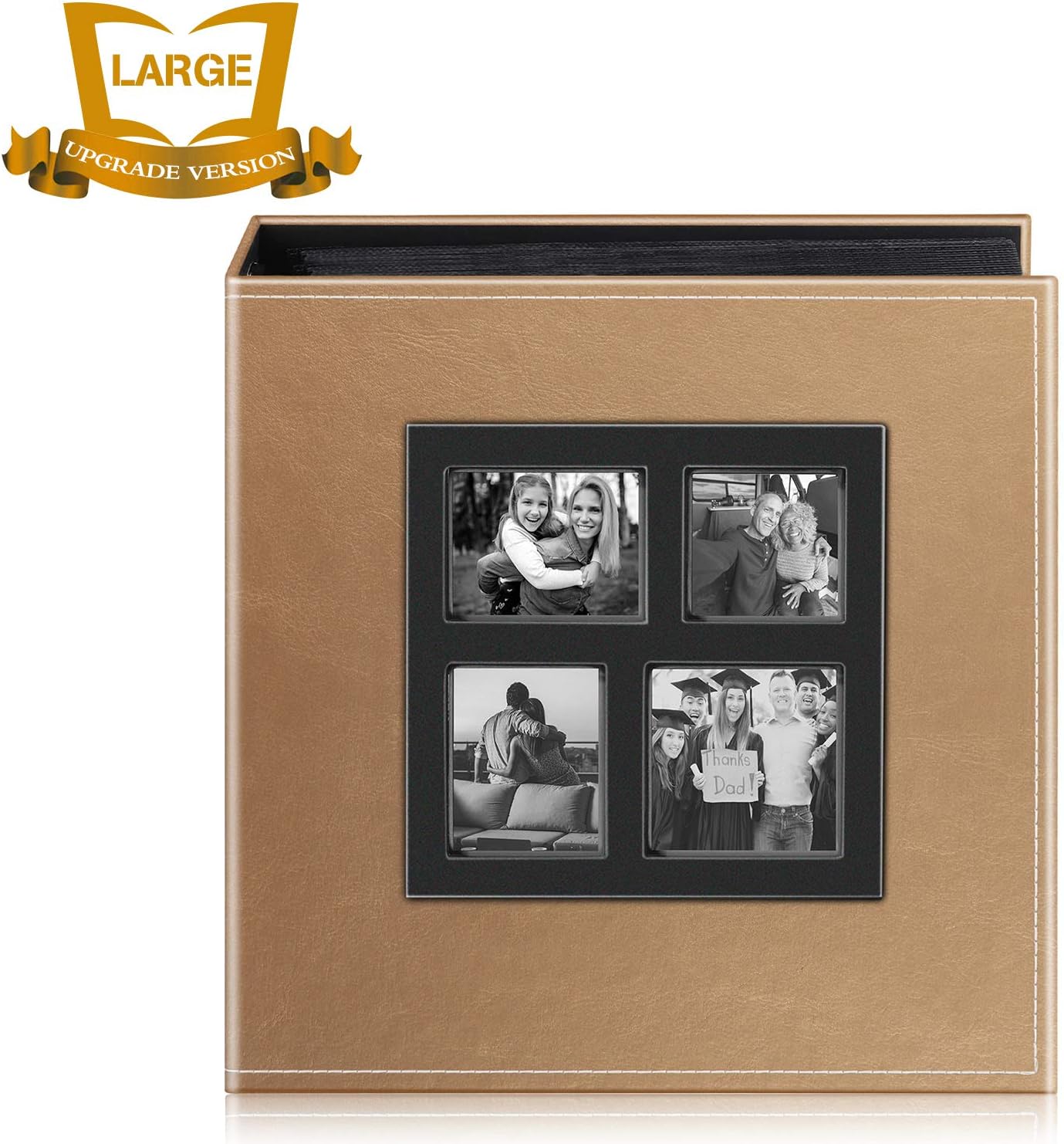 Magnetic Self-Stick Page Photo Album,Unique Luminous Line,Wedding Photo Album,Baby Growth,Family Album, Leather Cover, Housewarming,Anniversary DIY Albums Holds 3X5,4X6,5X7,6X8,8X10 Photos