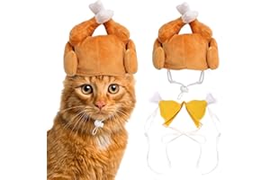 Rypet Thanksgiving Cat Costume 2 Pack - Pet Turkey Hat Thanksgiving Apparel for Cats and Small Dogs