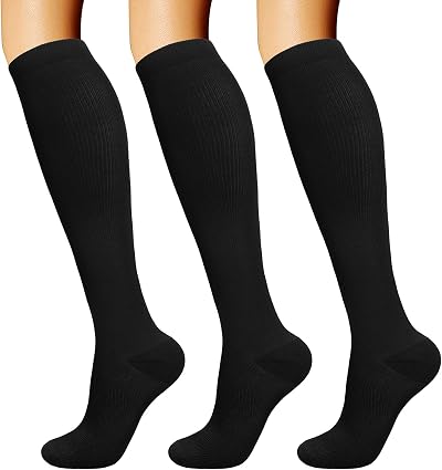 DRESHOW Compression Socks for Men Women Multicolor Athletic Running Flight