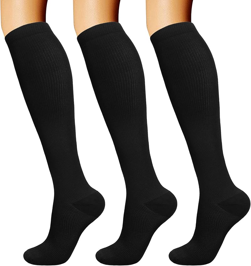 DRESHOW Compression Socks for Men Women Multicolor Athletic Running Flight