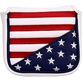 USA Stars and Stripes Square Mallet Shaped Magnetic Closure Golf Putter Head Cover for Scotty Cameron Golf Builder