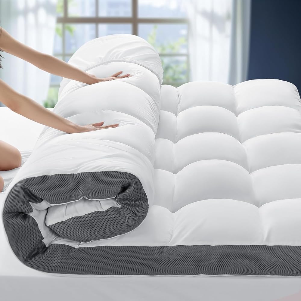 Premium Memory Foam Mattress Topper Pad Twin/Single Size,Extra Thick Plush Pillow Top with Breathable Air Mesh Sides Soft Mat