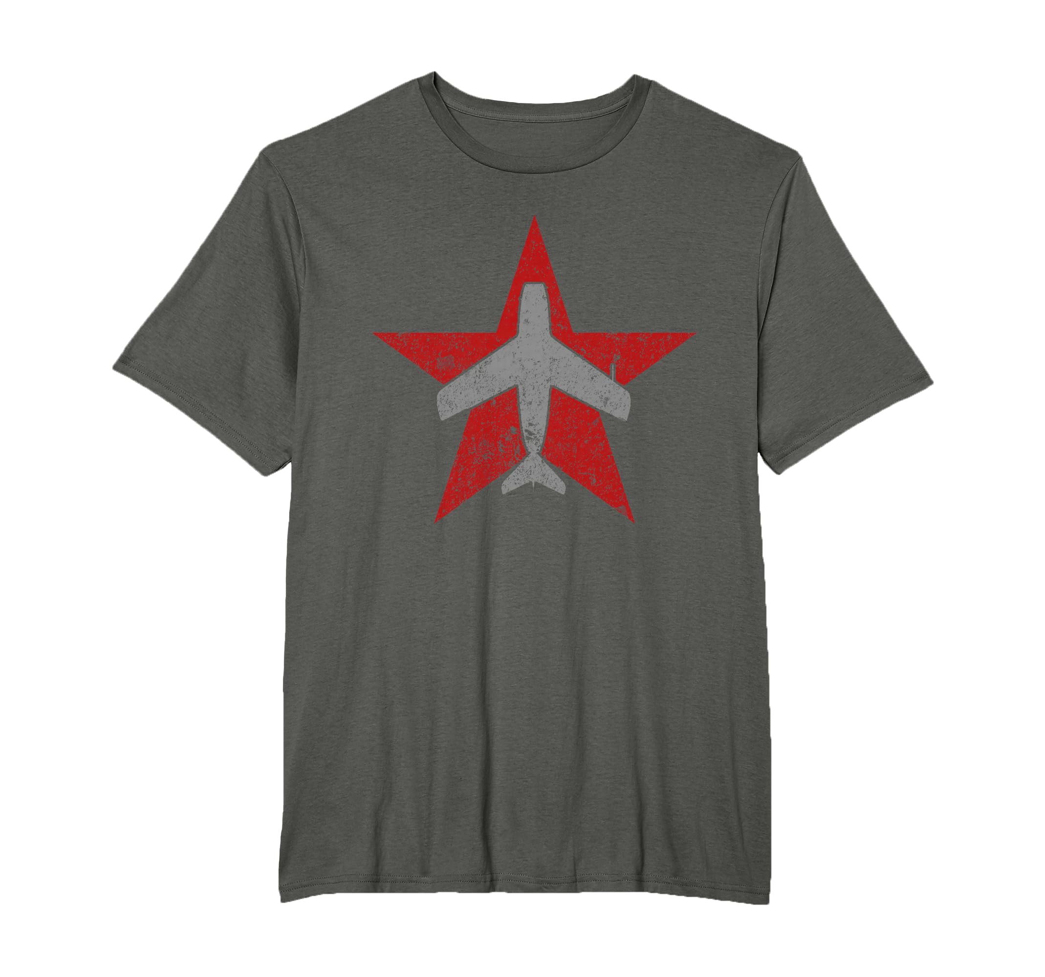 MiG-15 Jet Fighter Vintage Style Russian Soviet Star T-Shirt T-Shirt