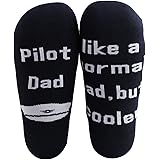 MBMSO 2 Pairs Pilot Dad Socks Funny Pilot Dad Gifts Aviation Gift Pilot Dad Like a Normal Dad but Cooler Pilot Aviation Socks