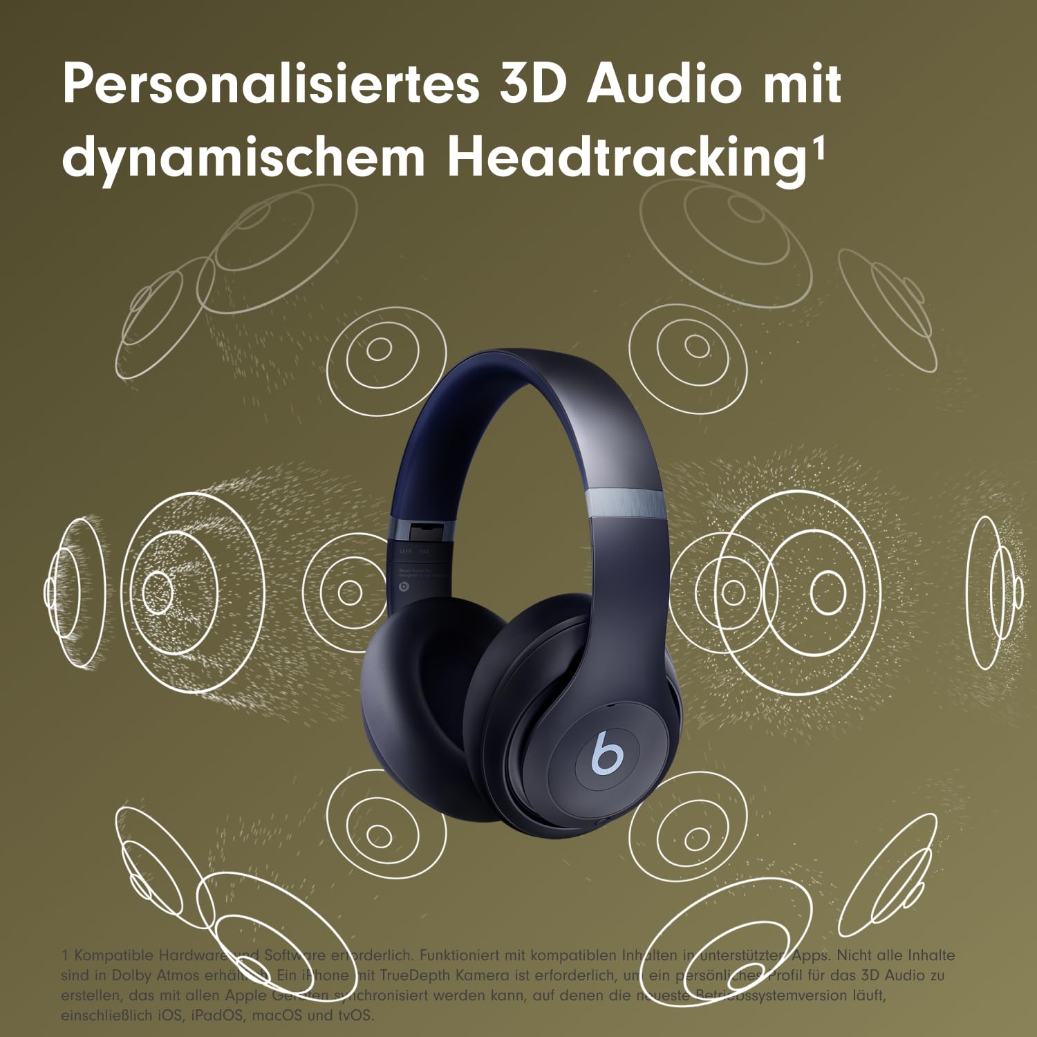 Beats Studio Pro – Komplett Kabellose Bluetooth Noise Cancelling Kopfhörer – Personalisiertes 3D Audio, USB-C verlustfreies Audio, Apple & Android Kompatibilität- Navy 6