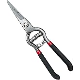 Garden Guru Classic Bypass Pruning Shears Clippers – Heavy Duty Forged Steel Garden Pruners – Safety Lock – Non Slip Comfort Grips – Cuts up to 1” Diameter – Professional Bypass Pruners for Gardening