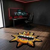 Crown Anime Shaped Sun Face Rug, Cartoon Sun Decor Rug for Bedroom Living Room, Soft Non-Slip Kids Area Rug