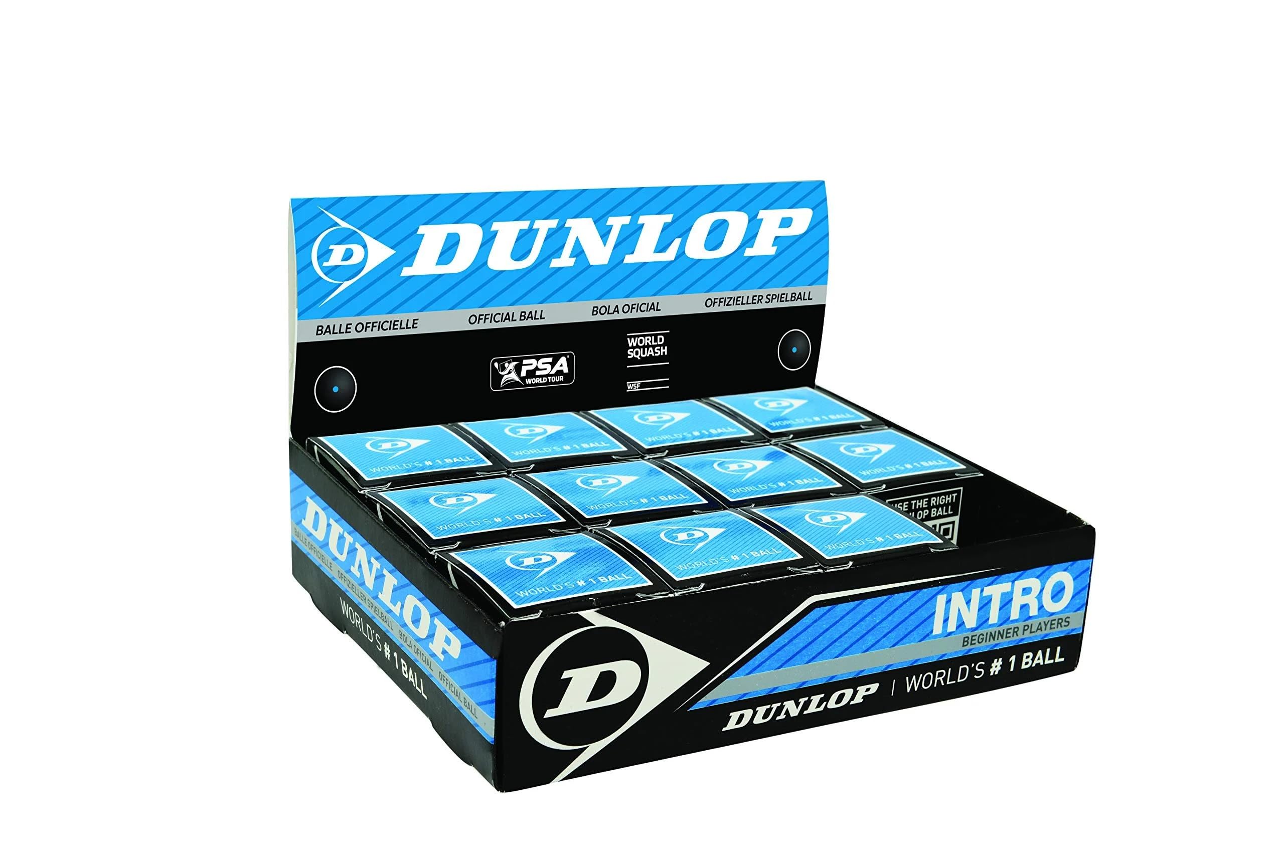 DUNLOP Sports Intro Beginner Squash Ball, 12-Ball Box