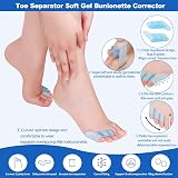 DYKOOK Pinky Toe Separator 6Pcs 3-Hole Toe Cushions Tailors Bunion Corrector view 2