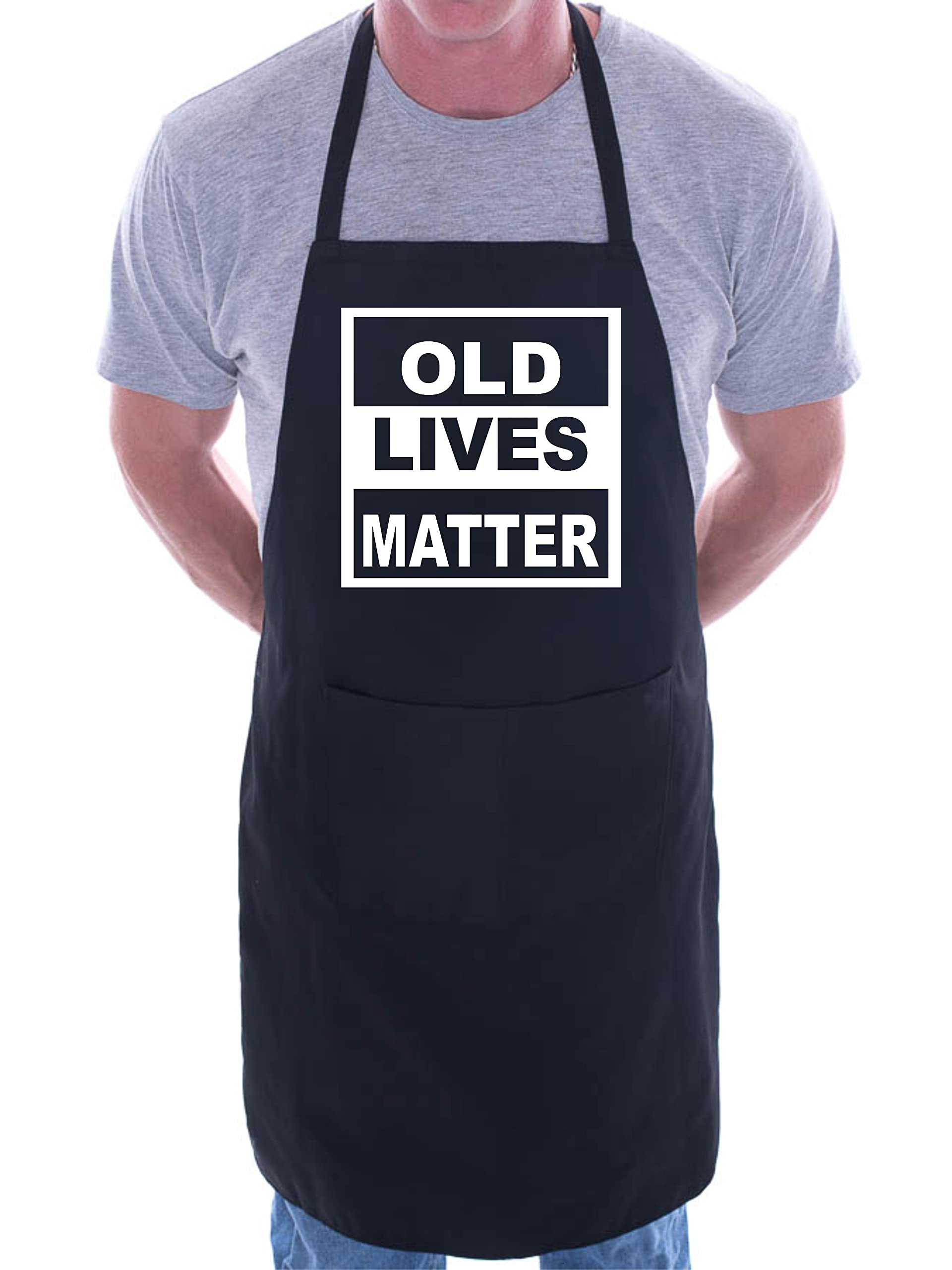 Print4U Old Lives Matter with 2 Pockets Cooking Bakers Apron Black