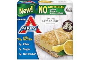 Atkins Snack Light Crispy Lemon Bar, 5 Little Bars (Pack of 2)
