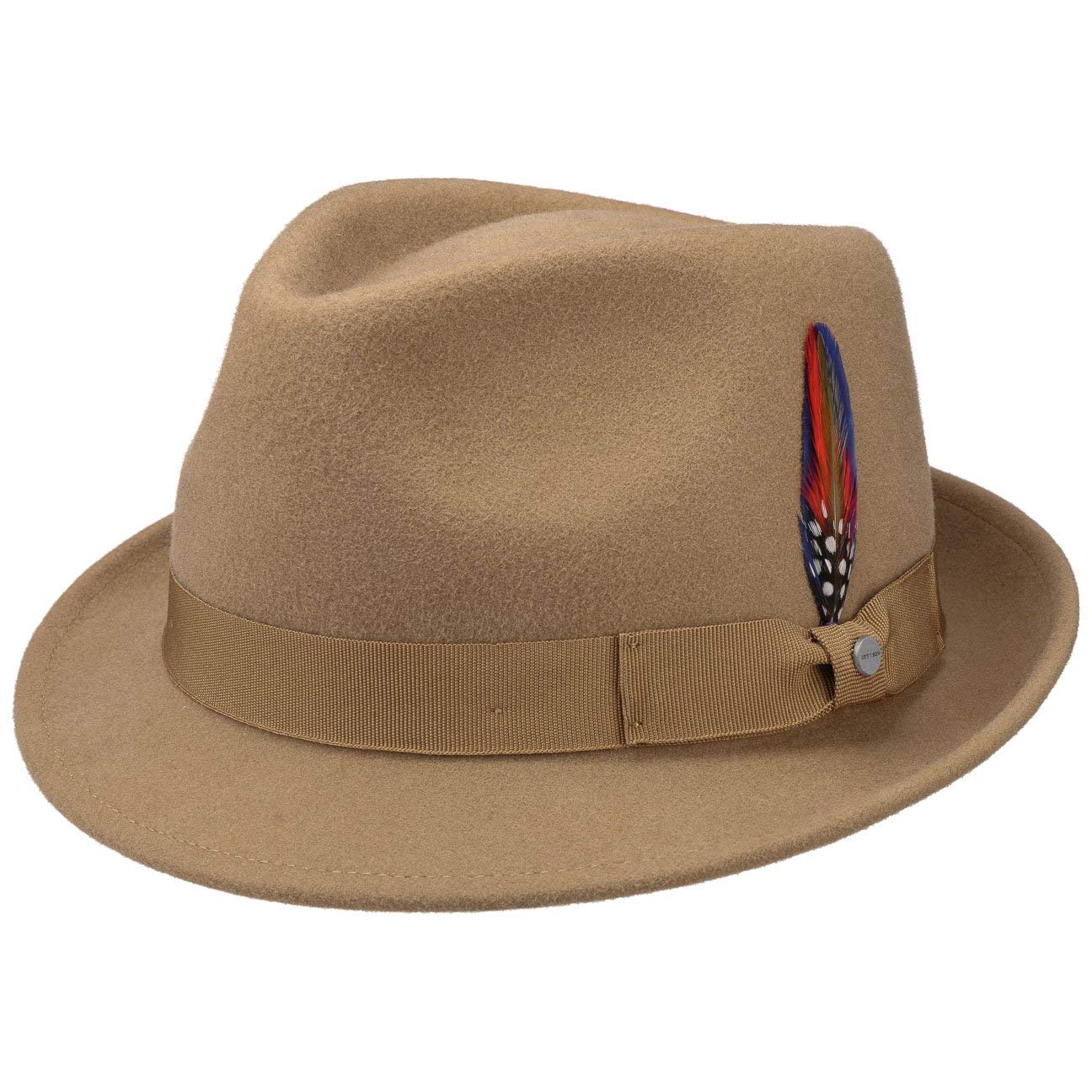 Lined Pork Pie Pigskin Leather hat Stetson Pennsylvania Mens Pigskin Leather Pork Pie hat Summer//Winter Fedora with pre-Distressed Look