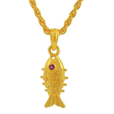 buy morir gold plated fish charm antique design chain pendant locket necklace jewellery for men and women at amazon in buy morir gold plated fish charm