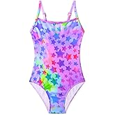 Gnainach Girls One Piece Swimsuits with Adjustable Straps Multicolor Bathing Suits Kids Beach Swimwear for 2-10 Years