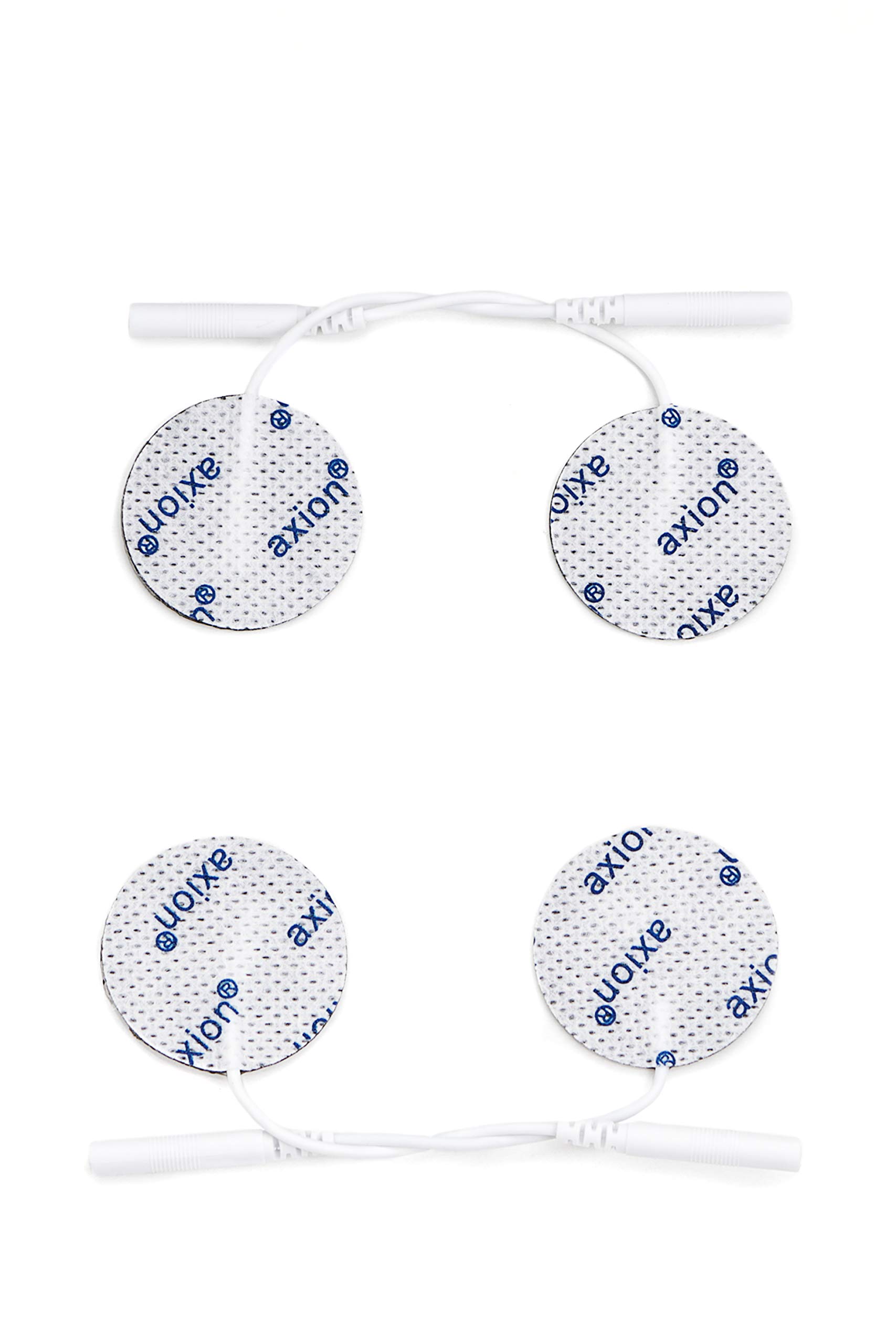 4 Small Round Electrodes Pads - 32mm Diameter - Compatible to TENS EMS Units with 2mm Connection - axion Brand Quality by axion.Germany