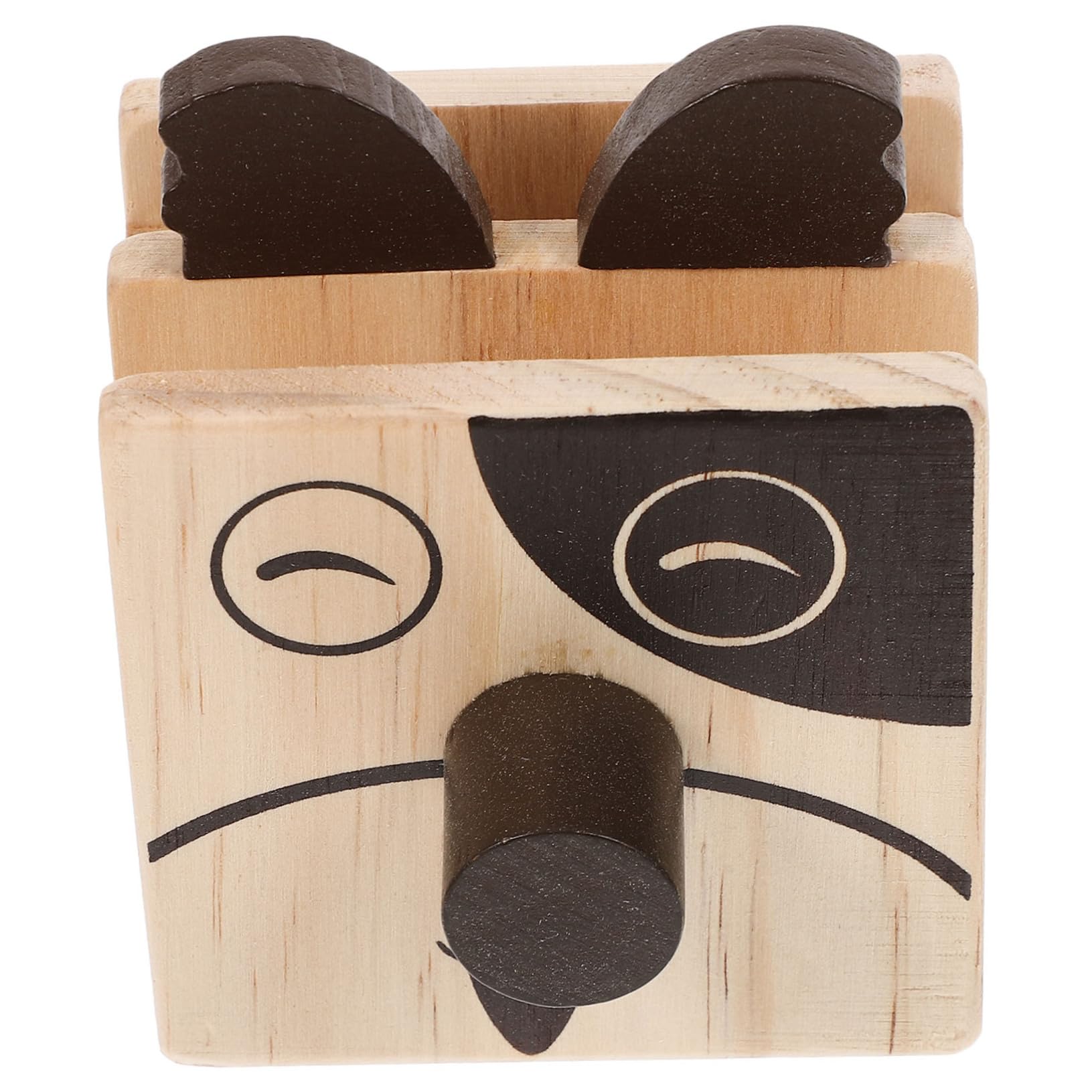 CAXUSD Kitten Glasses Frame Dog Makeup Brush Storage Holder Makeup Brush Holder Glasses Storage Organizer Desk Organizer Pen Storage Container Wood Pen Holder Cup Wooden Cartoon