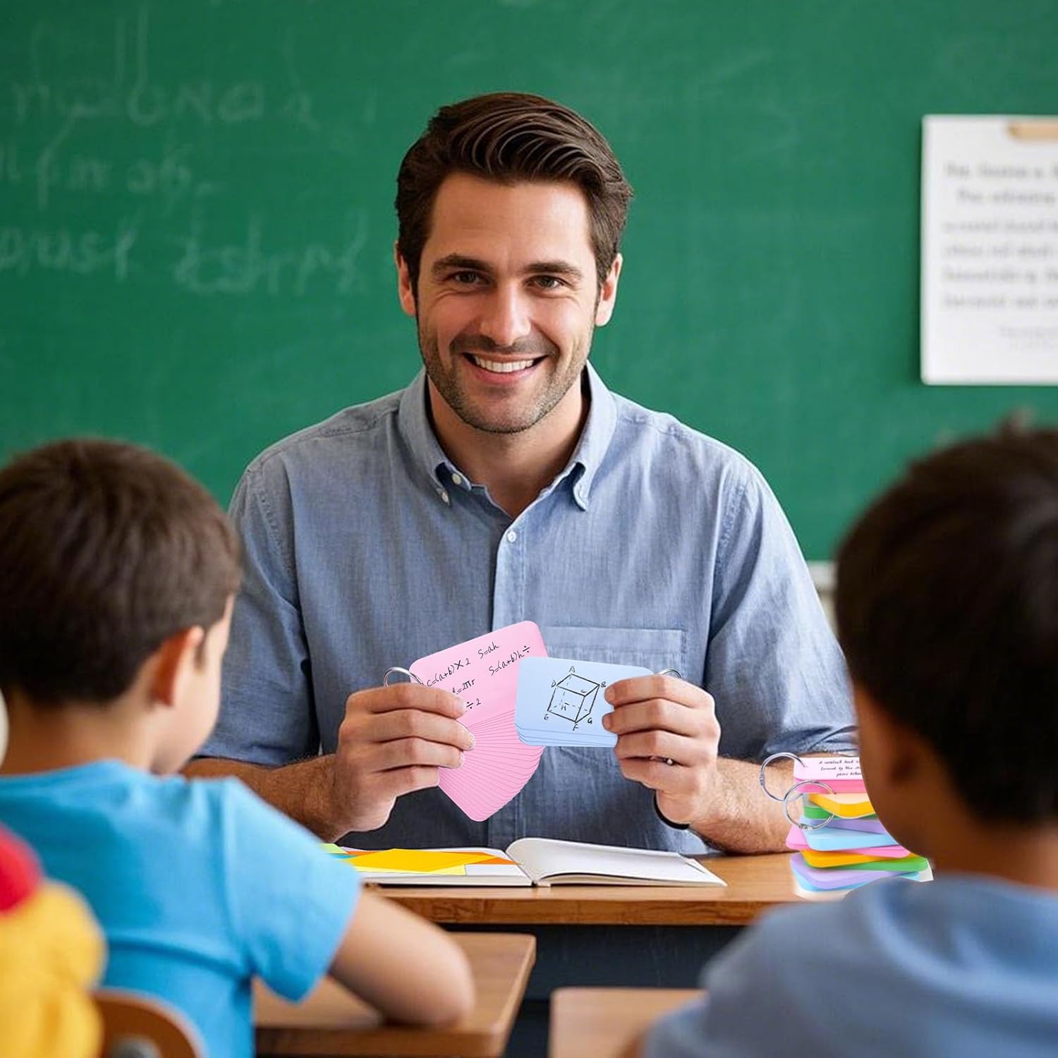 Koogel 1080PCS Index Cards with Rings for School, 2.2 x 3.5 Inch, Colored Flash Cards for Studying, Portable Notecard for Classroom Tests Preparation Teacher Education Office Supplies, 6 Colors