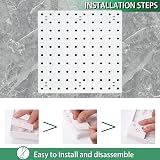 Keadic 34pc 1" Small Pegboard Wall Organizer White Hooks Kit No Drilling Mount view 4