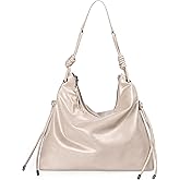 MUHUASHI Soft Hobo Bag for Women Large Capacity Travel Designer Shoulder Purse with Knotted Adjustable Strap