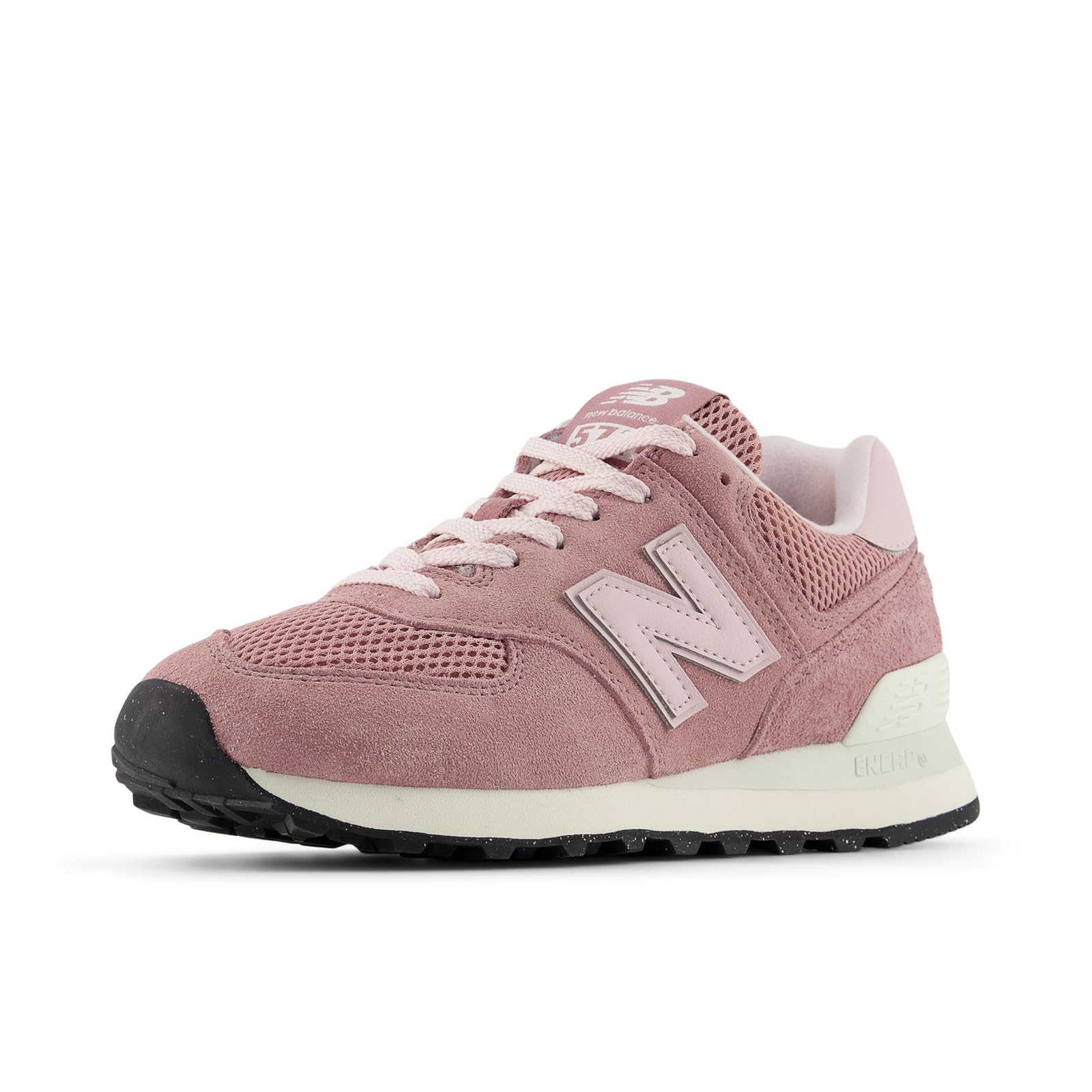 New Balance Women's 574 Sneaker, Alpha Pink/Nb 102 White, 7 Image