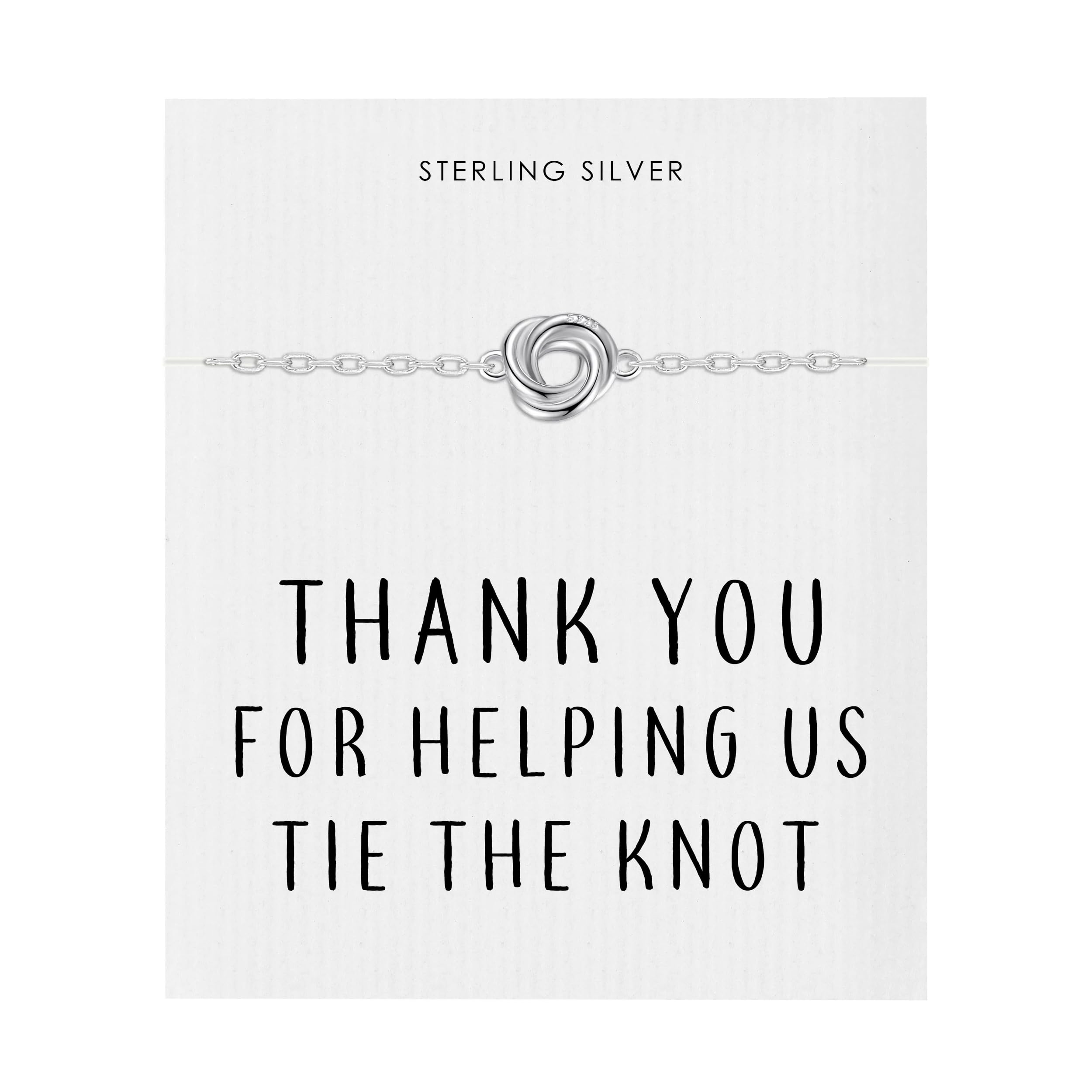 Philip Jones Sterling Silver Thank You for Helping us Tie The Knot Bridal Bracelet