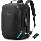 TANGCORLE Travel Carry on Backpack, Extra Large Expandable 45L Backpack for Flight approved, 17.3" Laptop with USB Charging Port Backpacks, Water Resistant Computer Business Backpack for Men & Women