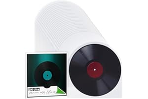 Dispowreath 200 Pack Vinyl Record Outer Sleeves Bulk Thicken LP Record Protective Sleeves Clear Plastic Album Covers Sleeves 12 Inch Record Inner Covers for Storage(Round)