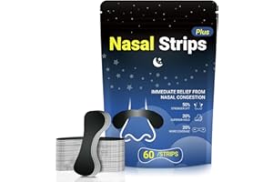 JUNICHY 60 Pcs Nasal Strips for Snoring - Extra Strength Nose Strips for Breathing with Strong Adhesion - Sweat Resistant Design for All Day Use - Improves Sleep and Workout Performance - Black