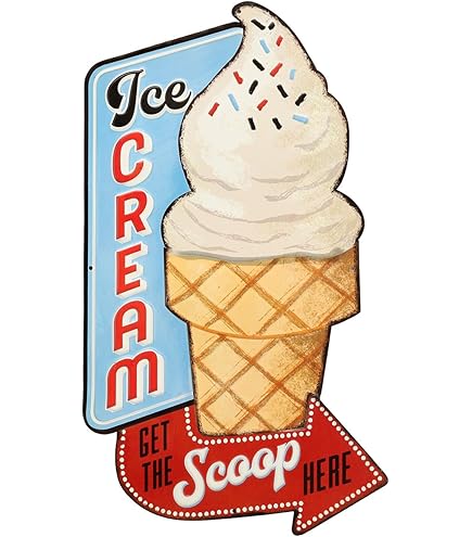 Amazon.com: Delicious Ice Cream Metal Sign - Fun Vintage Wall