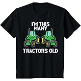 Kids 2nd Birthday Im This Many Tractors Old 2 Toddler Boys Kids T-Shirt