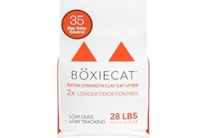 BOXIECAT Boxie Extra Strength Cat Litter, 35-Day Odor Control, Clumping Clay, 28lb