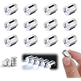 Aogist 12 PCS White Mini LED Spot Lights, Battery Operated Tiny SMD Lamps | Steady on,Waterproof,12 Spare Batteries+20 tapes,Spotlight for DIY Crafts Dollhouse Party Decor Collectible&amp;Model Displays