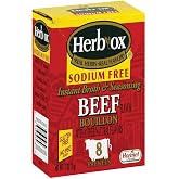 Herb-Ox Bouillon Packets Beef Instant Broth &amp; Seasoning Sodium Free 1.1 oz Box (Gluten Free)