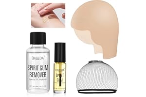 DAGEDA Bald Cap Halloween SFX Makeup Kit ,Realistic Latex Bald Wig Cap with Spirit Gum & Remover Combo Kit for Adult Men Women,Costume Character Set for Costumes Cosplay Party Theater Film