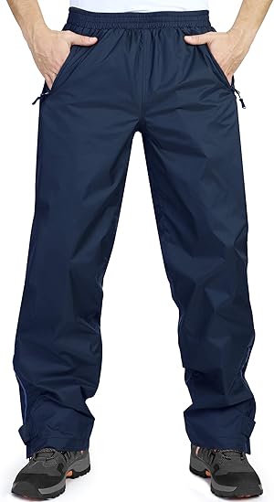 33,000ft wasserdichte Regenhose für Herren Leichte Regenhose Winddichte Outdoorhose zum Wandern Camping Golf
