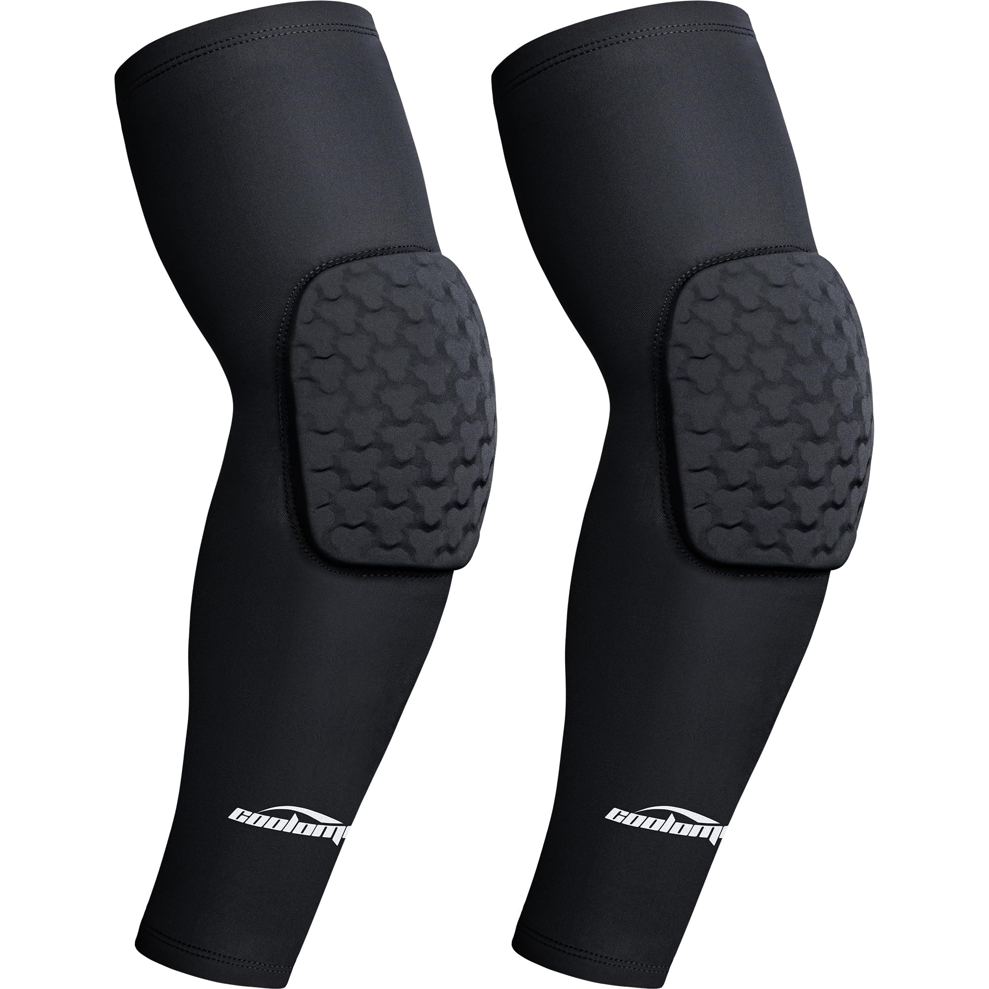Photo 1 of COOLOMG Compression arm sleeves with elbow pad for basketball volleyball football Black XL
