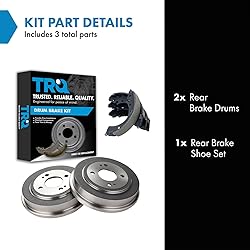 TRQ Rear Brake Shoes & 2 Drums Left LH & Right RH