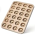 Webake Mini Donut Pan Non-stick 24-Cavity Small Donut Tray Heavy Gauge Bite Size Inch Doughnut Pans for Baking