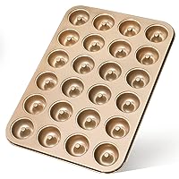 Webake Mini Donut Pan Non-stick 24-Cavity Small Donut Tray Heavy Gauge Bite Size Inch Doughnut Pans for Baking