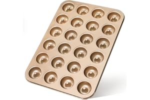 Webake Mini Donut Pan Non-stick 24-Cavity Small Donut Tray Heavy Gauge Bite Size Inch Doughnut Pans for Baking