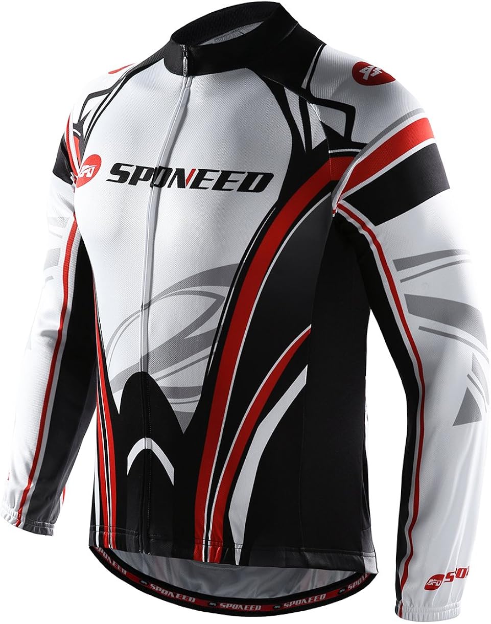 sponeed Cycling Clothes for Men Long Sleeve Mountain Bike Road Bicycle Shirt Jeresys Pants Padded Bike Jakcet Outfit: Clothing