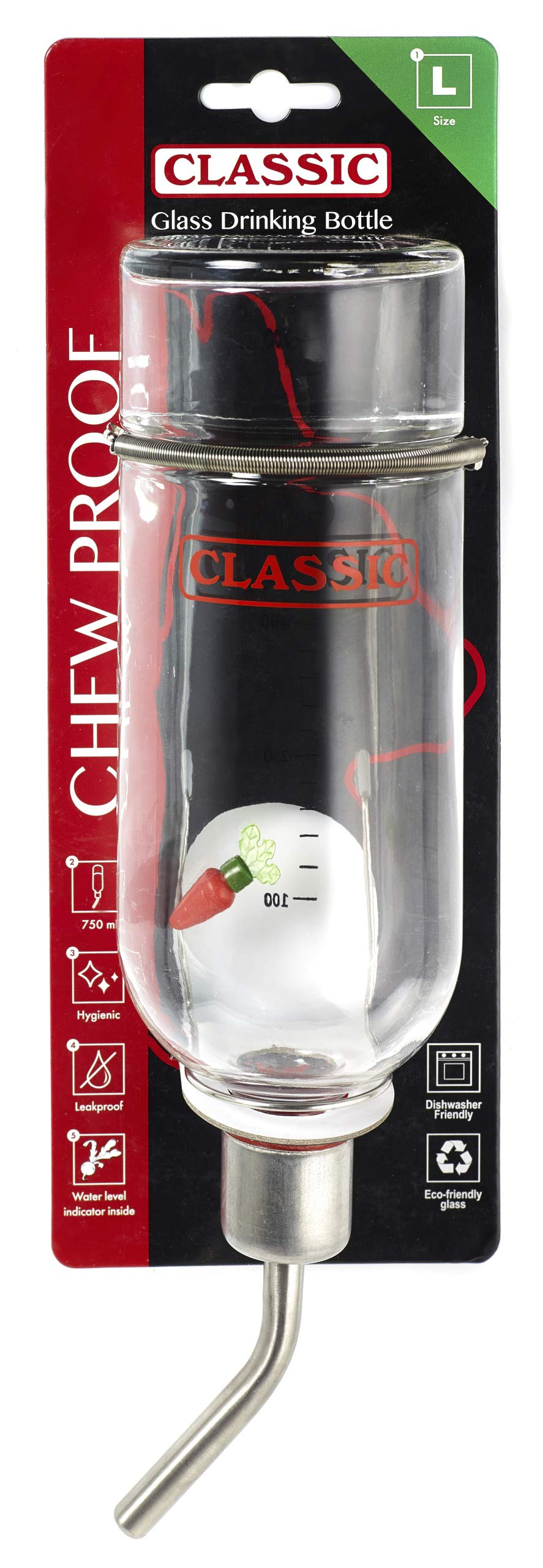 Classic Glass Drinking Bottle 750ml, clear, 81782