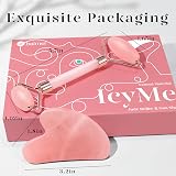 BAIMEI Gua Sha & Jade Roller Rose Quartz Facial Massager Gift Set view 7