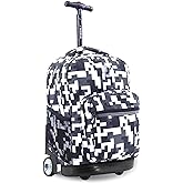 J World Sunrise Kids Rolling Backpack for Girls Boys. Roller Bookbag With Wheels For School, Camo