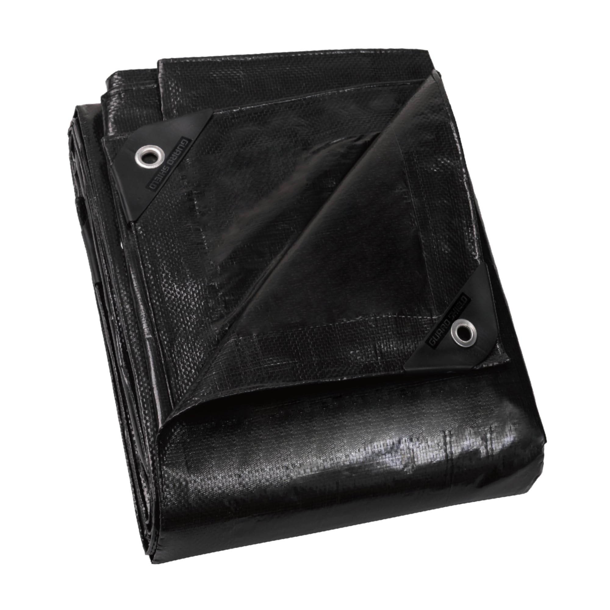 GUARD SHIELD Tarpaulin with Eyelets, Waterproof, 3 m x 3 m, Black, Multifunctional Polyester Tarpaulin, 120 g/m² Fabric Tarpaulin, Protective Tarpaulin, All-purpose Tarpaulin