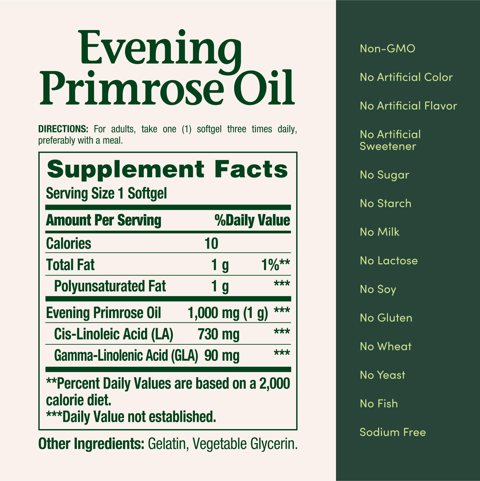 Nature's Bounty Primrose Oil 1000mg, Promotes Women's Health, Herbal Supplement, Gluten Free, 60 Rapid release Softgels